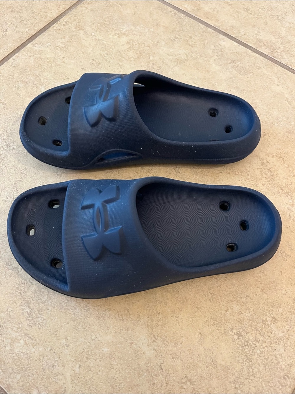 Under Armour Kids Navy Blue Slide Sandals